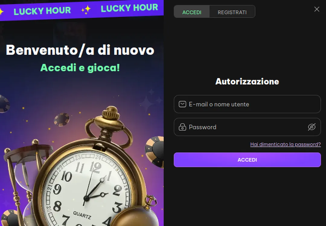 LuckyHour Casino Login